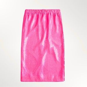 J. Crew Pink Sequin Midi Skirt